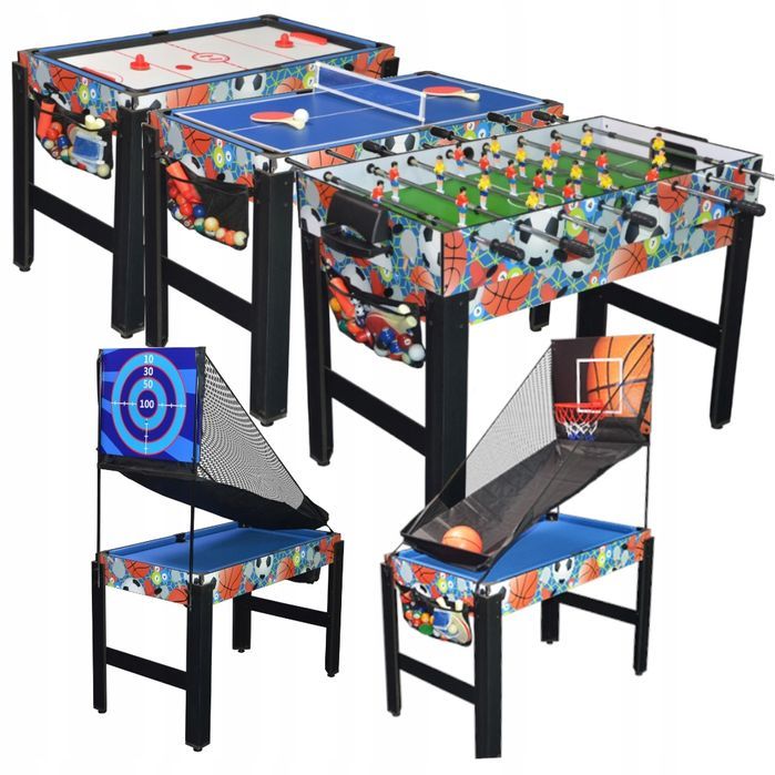 Stół 6W1 Gry Piłkarzyki Cymbergaj Pingpong Koszykówka Bilard FUNMIX.PL