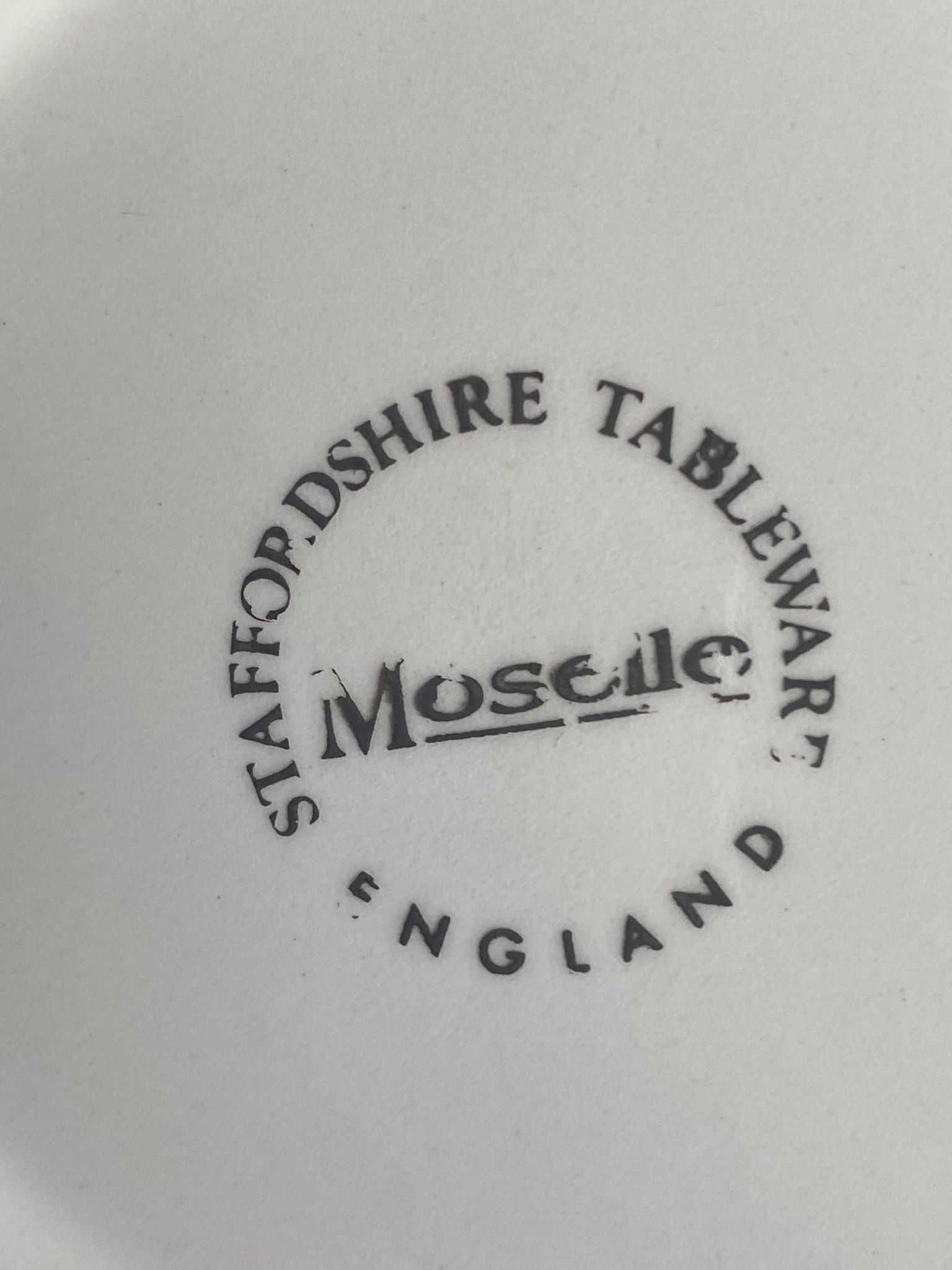Zestaw patera i miska, angielska porcelana Staffordshire Moselle.