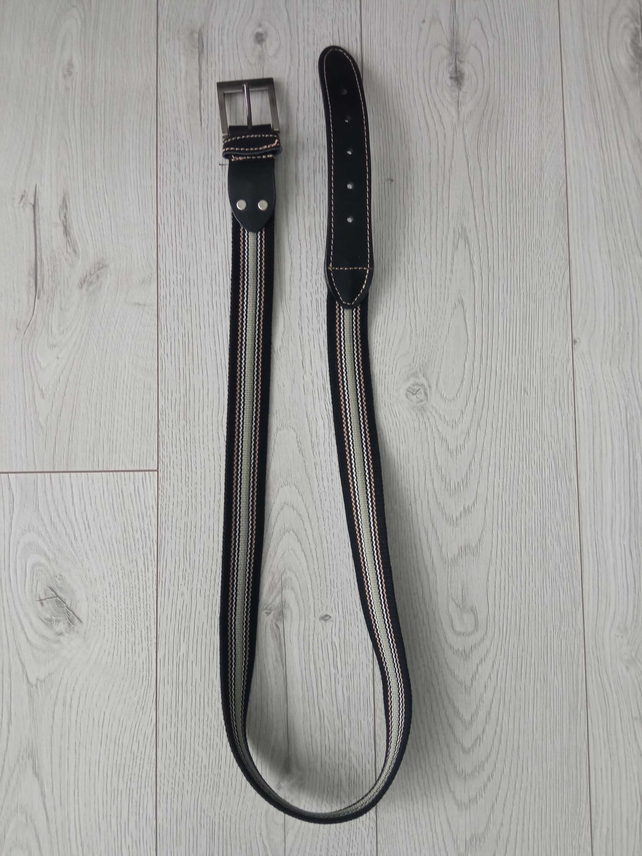 Pasek męski, zapięcie ze skóry naturalnej, 119 cm