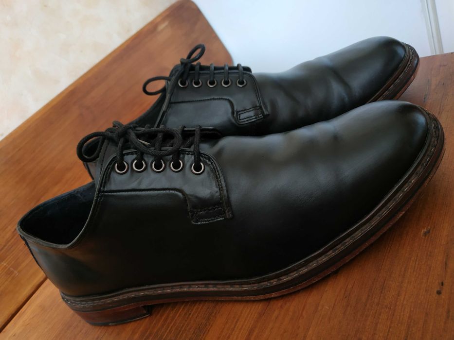 Мужские кожаные черные туфли Thomas Partridge броги 46 размер (31 см)