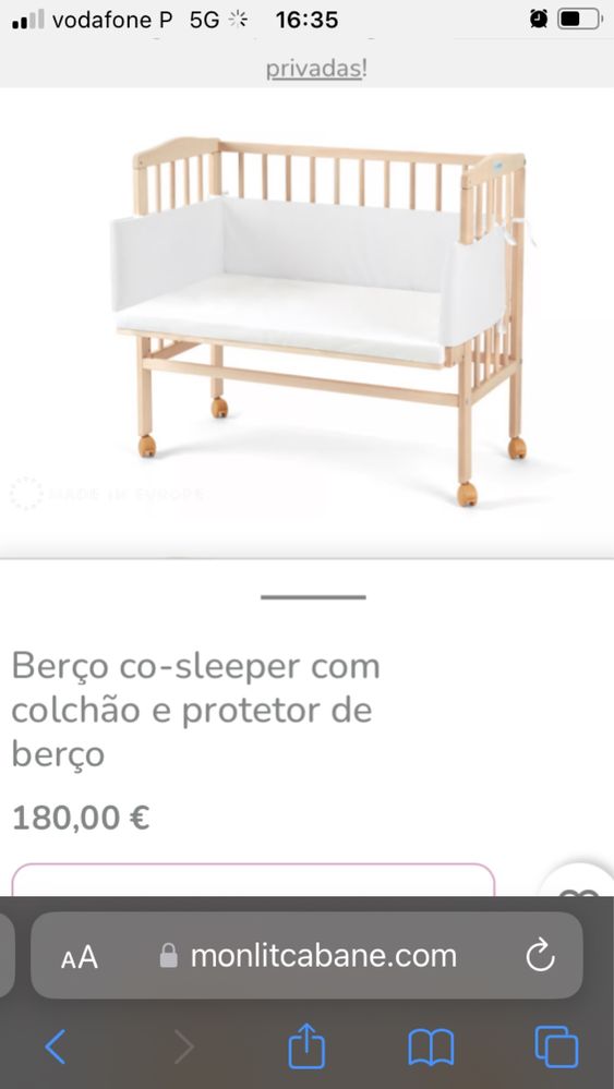 Berço Waldin CoSleeping/ Partilhado