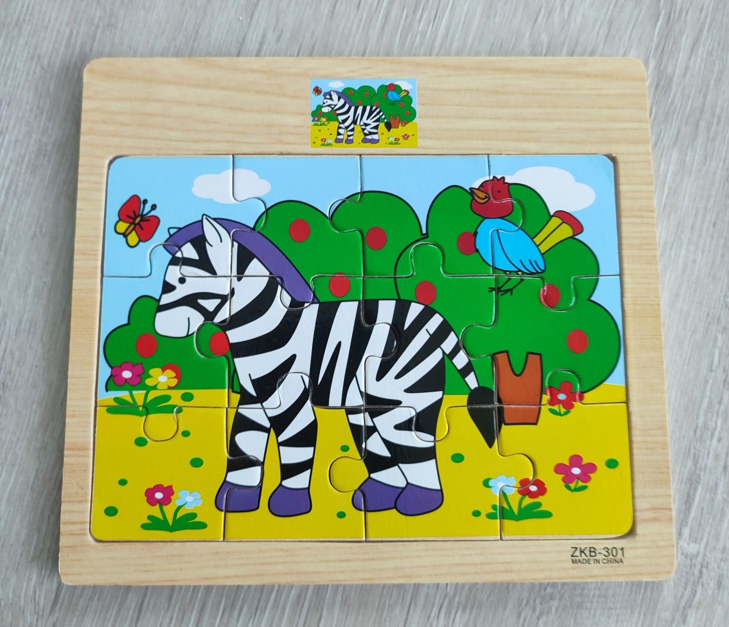 Puzzle drewniane zebra