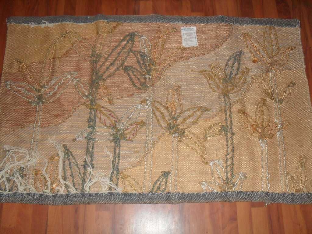 Juta Kilim dywan bieżnik przestrzenny 3d w liście kwiaty boho 143/90cm