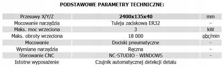 wiertarka cnc sterowana komputerem z funkcją frezowania