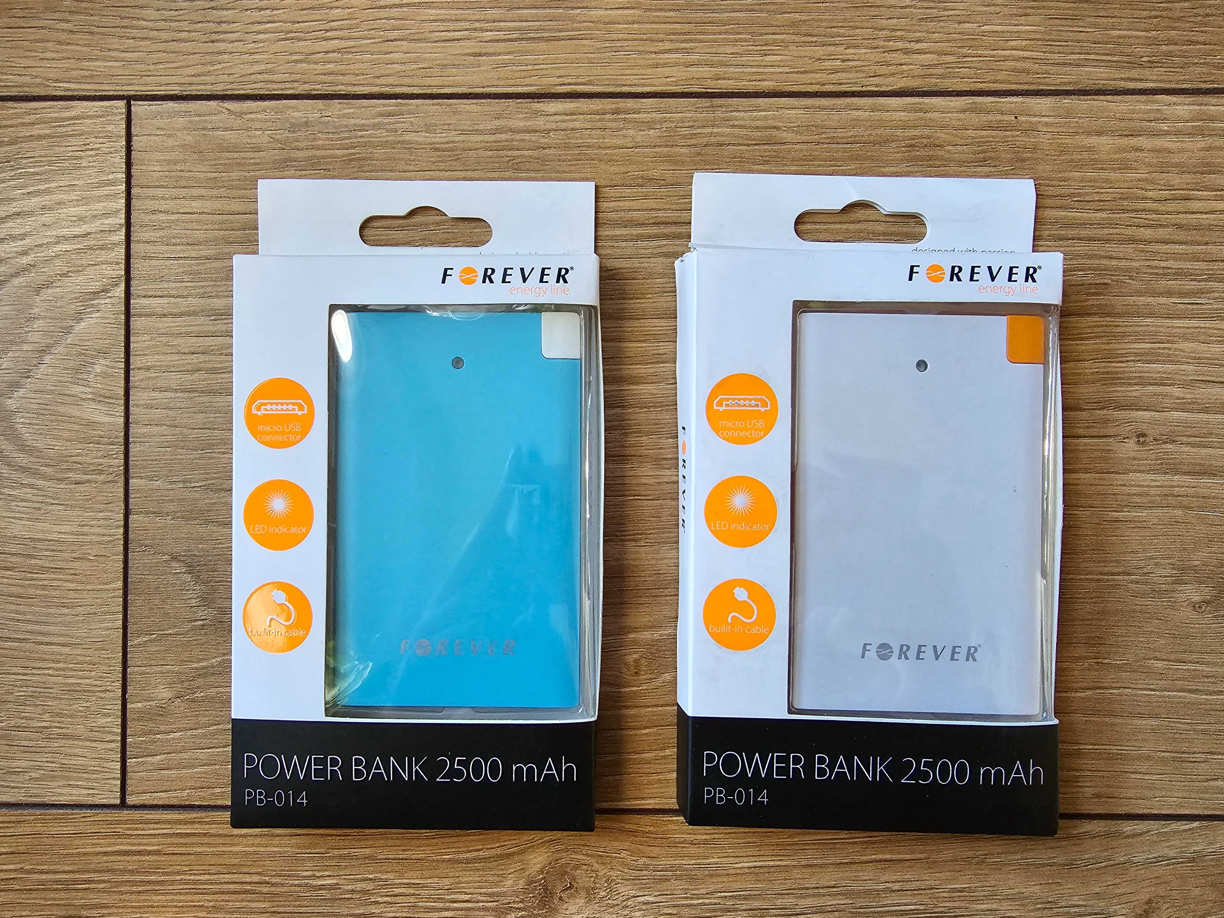 Power bank Forever 2500mAh, dwa kolory, kompaktowy