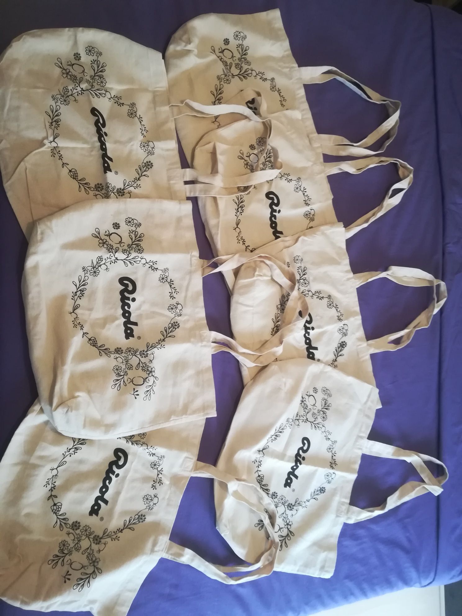 Saco 100% algodão Ricola (novos)