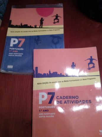 Manual e livro fichas português 7º ano "P7"