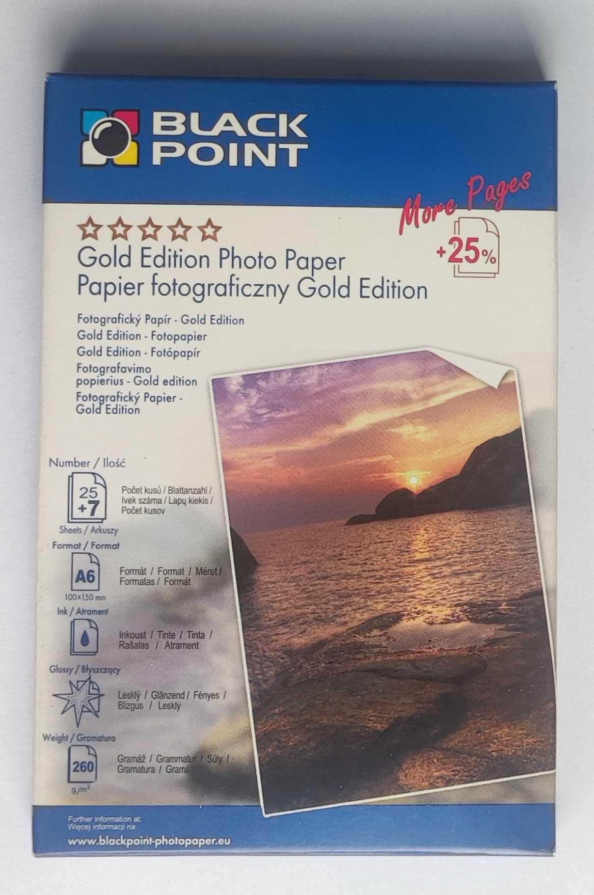 Papier foto. A6 Gold Edition 260g Black Point