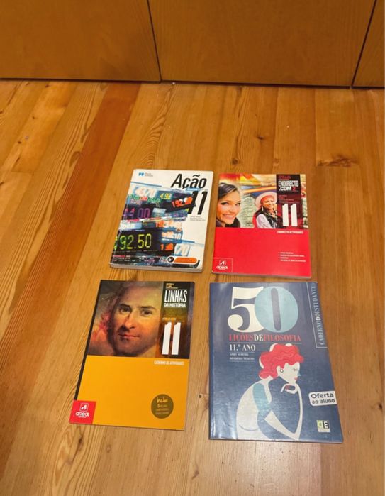Vários livros escolares 6-12 ano