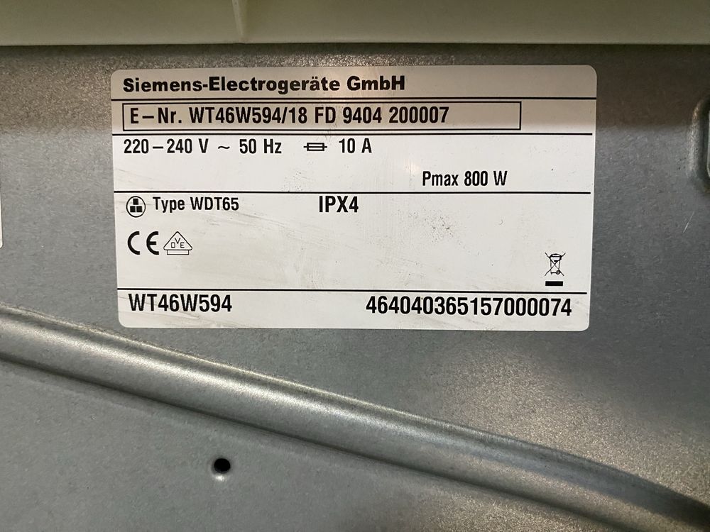 Сушильная машина SIEMENS IQ790 WT46W594