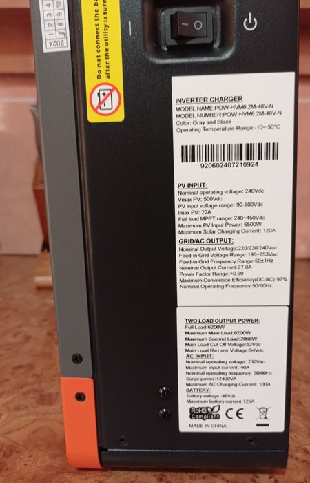 Інвертор Гібридний 6.2 kw 48v