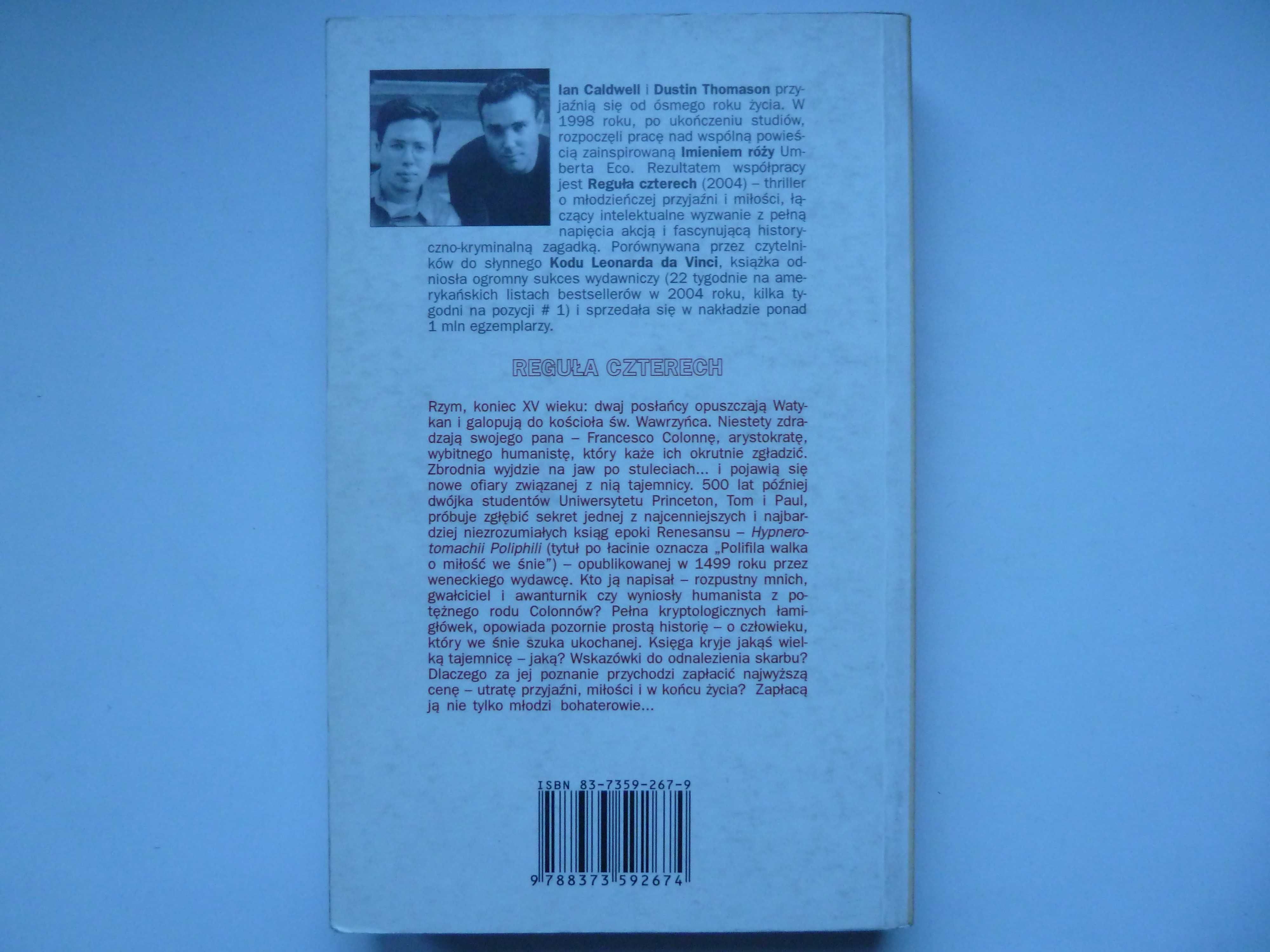 Reguła czterech  Ian Caldwell Dustin Thomson