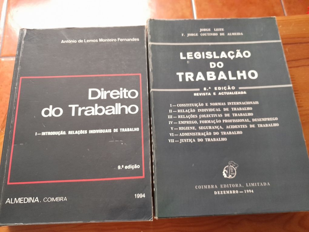 2 livros Direito do Trabalho e Legislação do Trabalho