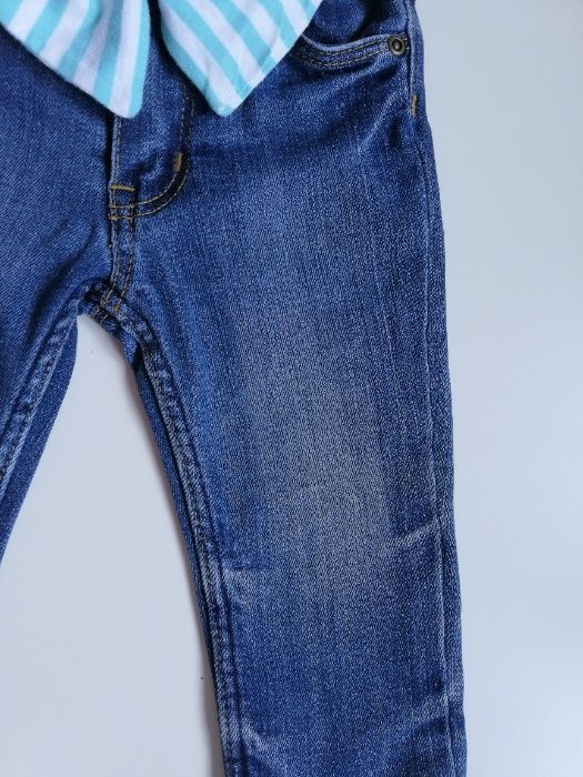 Jeansy skinny dla dziewczynki H&M z kokardką 68