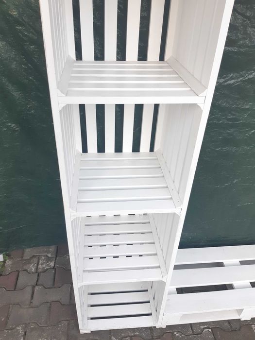 Mebel Wieszak Regał z palet 150x175cm Do przedpokoju Biały - Transport