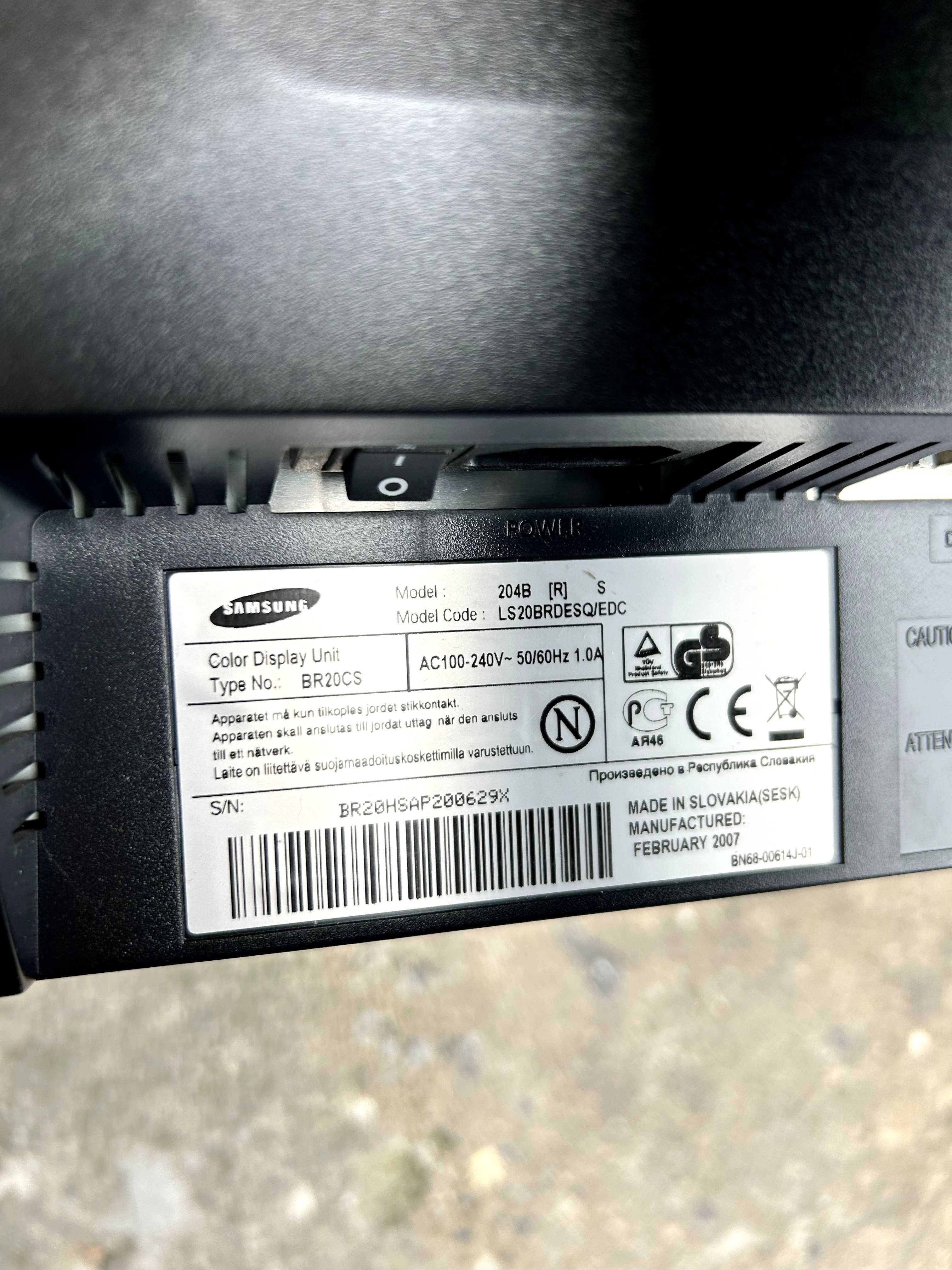 Monitor SAMSUNG 204B 20'' LCD