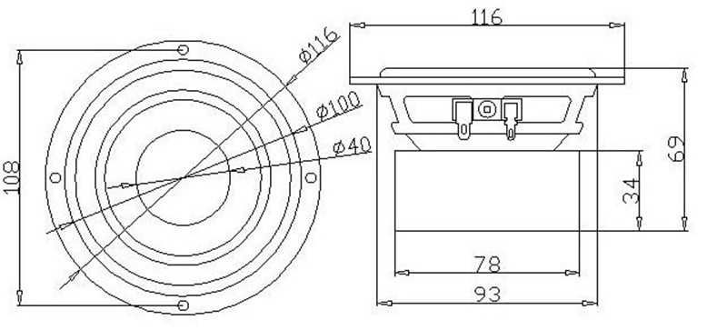 Głośniki szerokopasmowe 4" cale 15W 8 Ohm świetny dźwięk! Przetwornik