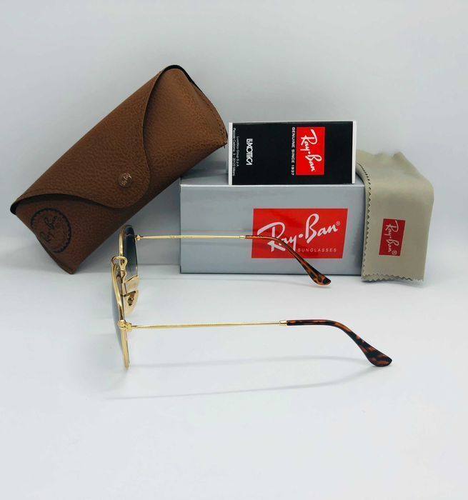 Солнцезащитные очки Ray Ban Hexagonal 3548N Gold-Blue 54мм стекло