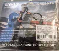 Lampka solarna rowerowa+klakson