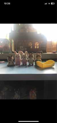 sylvanian families calico clitters figurki wiewiórki króliki