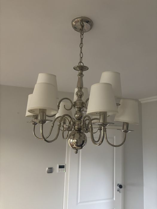 Żyrandol srebrny wiszacy