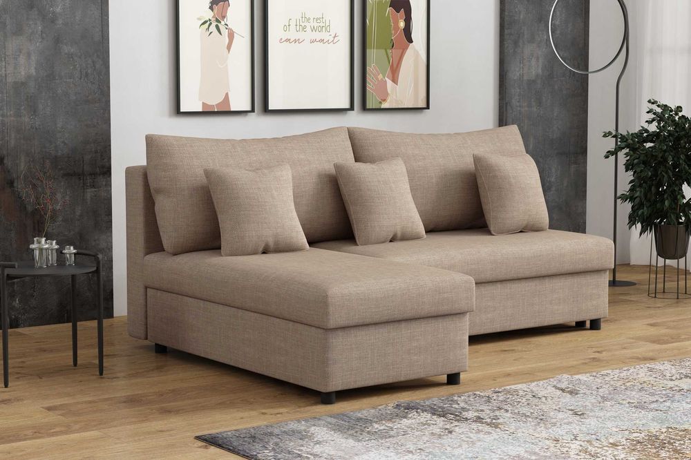 Narożnik tapicerowany materac Wypoczynek funkcja spania Poduszki Sofa