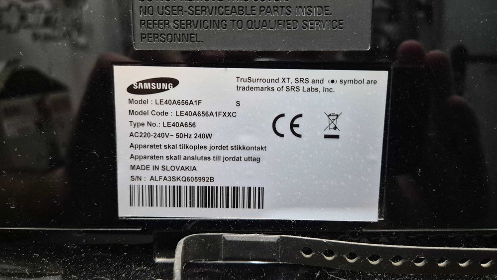 TV LCD Samsung 40" Avariada/Peças