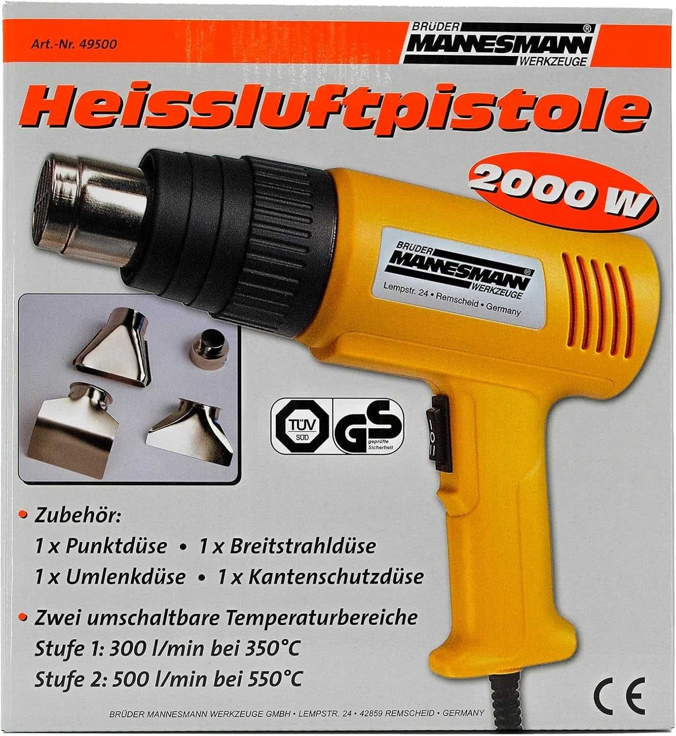 Hot Air Gun Pistolet Na Gorące Powietrze Mannesmann 2000W