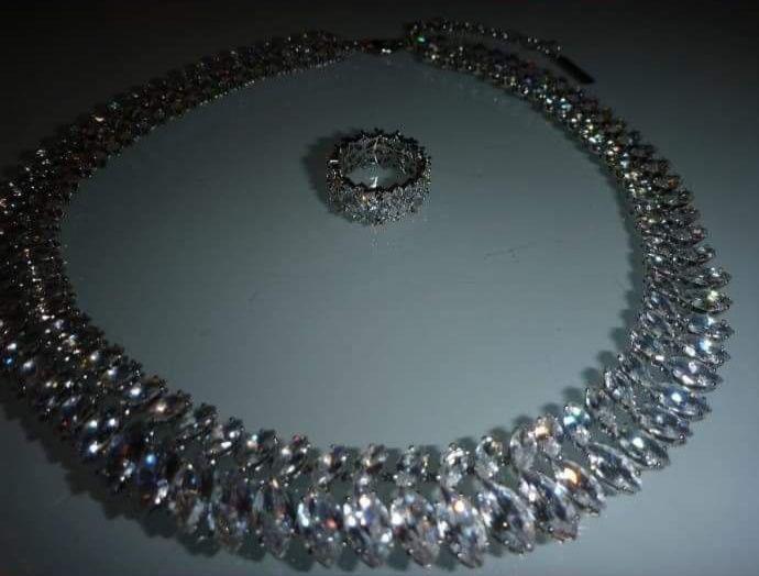 Cubic Zirkonia Brigitte Bijou biżuteria ślubna komplet cyrkonie srebrn
