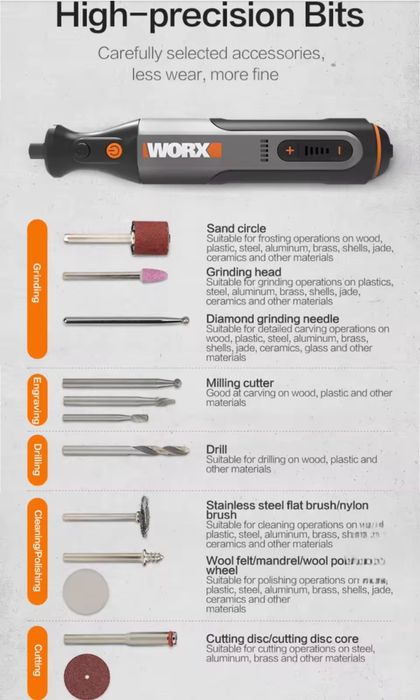 WORX WX-106 Гравер аккумуляторный бормашинка