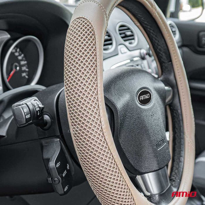 Pokrowiec nakładka  na kierownicę37-39cm beż kremowa