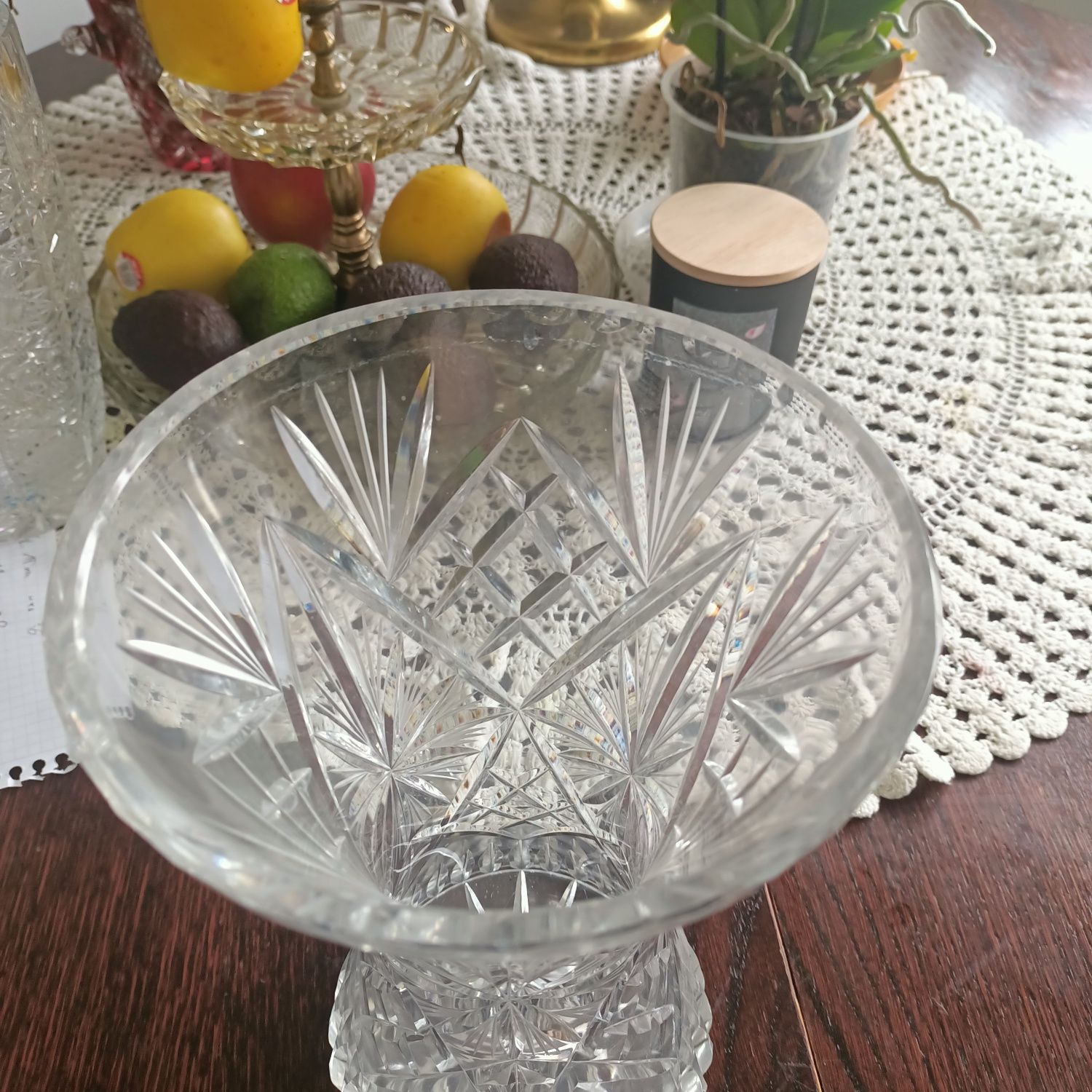 Kryształowy wazon PRL vintage