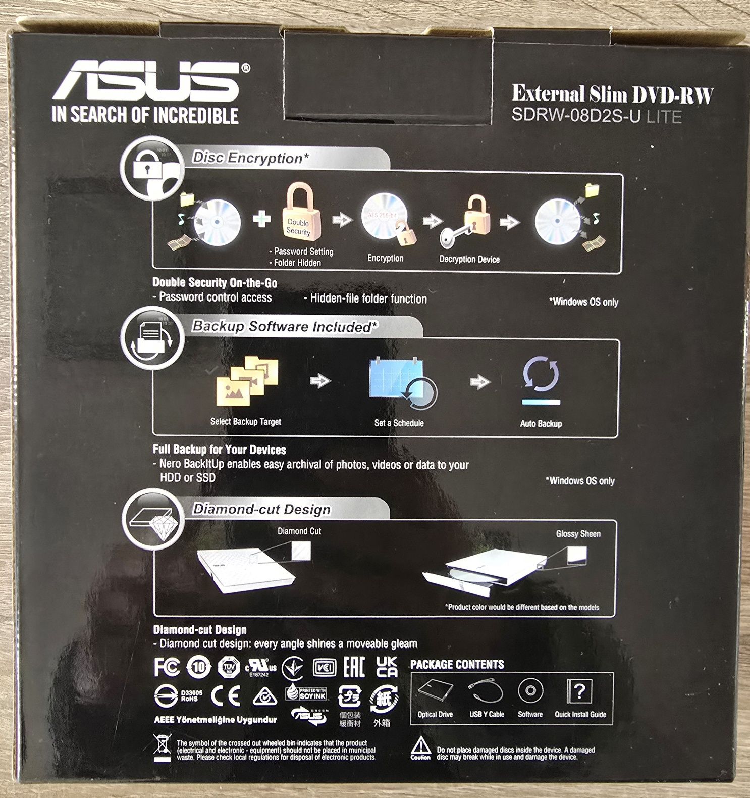 Naped zewnętrzny Asus DVD-RW SDRW-08D2S-U Lite