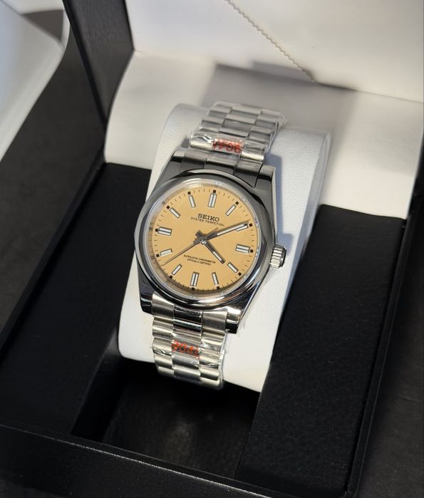Relógio Automático Seiko Mod Datejust Sandy Beige
