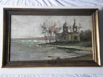 Пейзаж Германия 1940х гг. доска масло б/п. с табл.