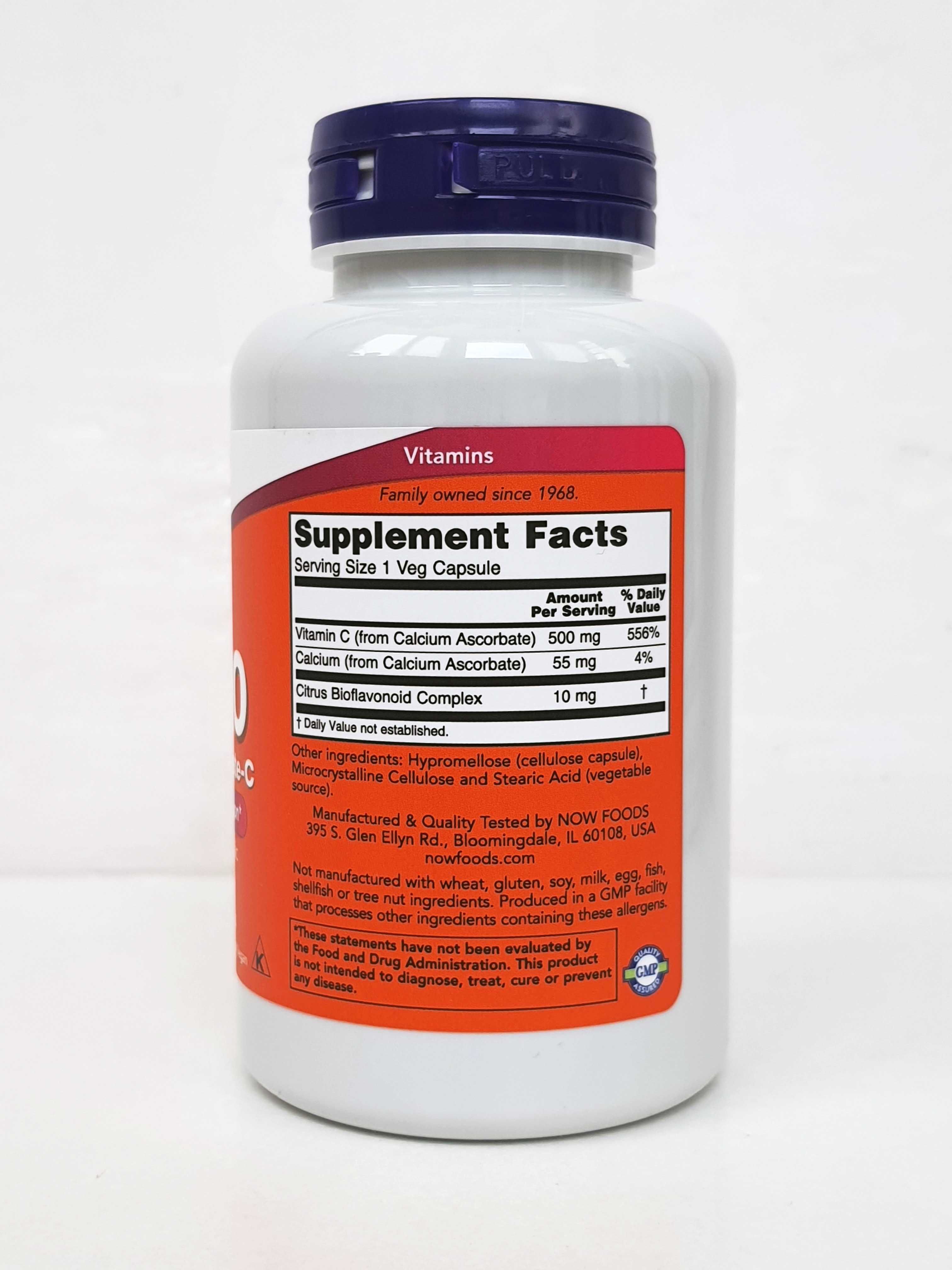 Вітамін C Now Foods C-500, 100 капсул