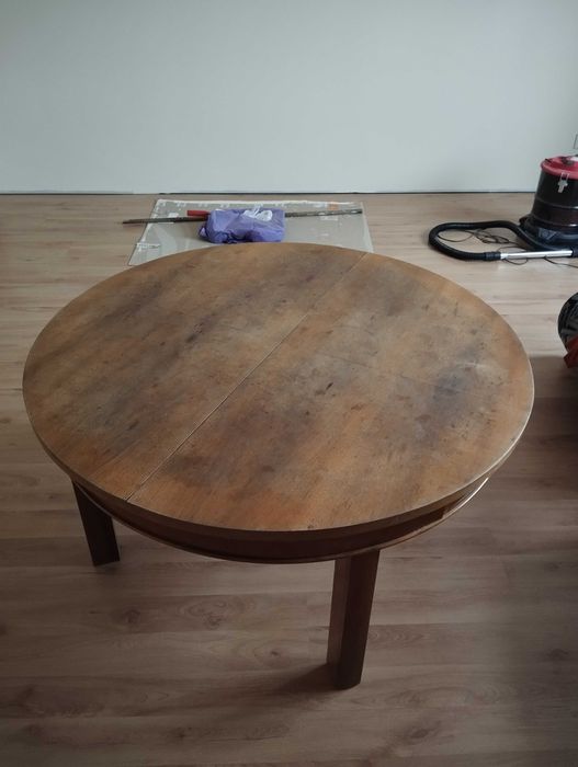 Stół okrągły dębowy ława rozkładany 110cm