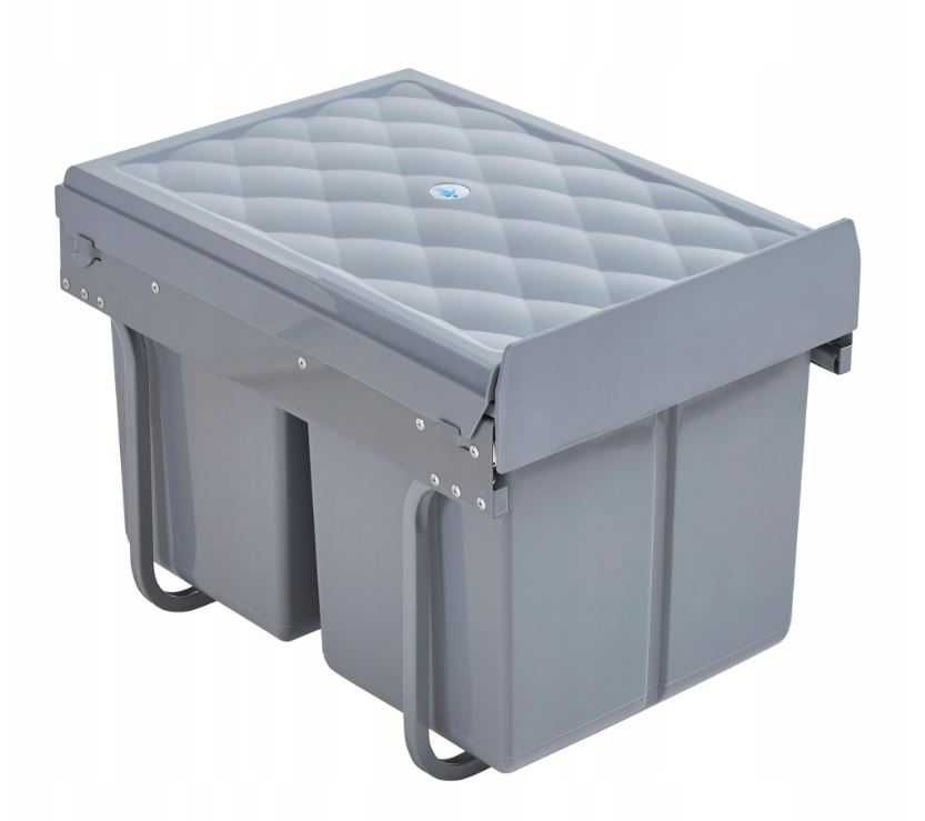 Wbudowany kosz na śmieci Froland 48x34x35cm Szary 2x15L