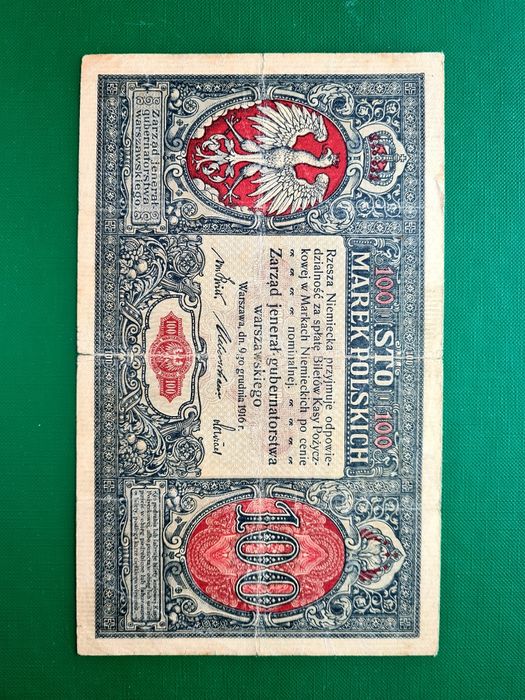 Sprzedam banknot 100 Marek Polskich 1916r Jenerał, polecam
