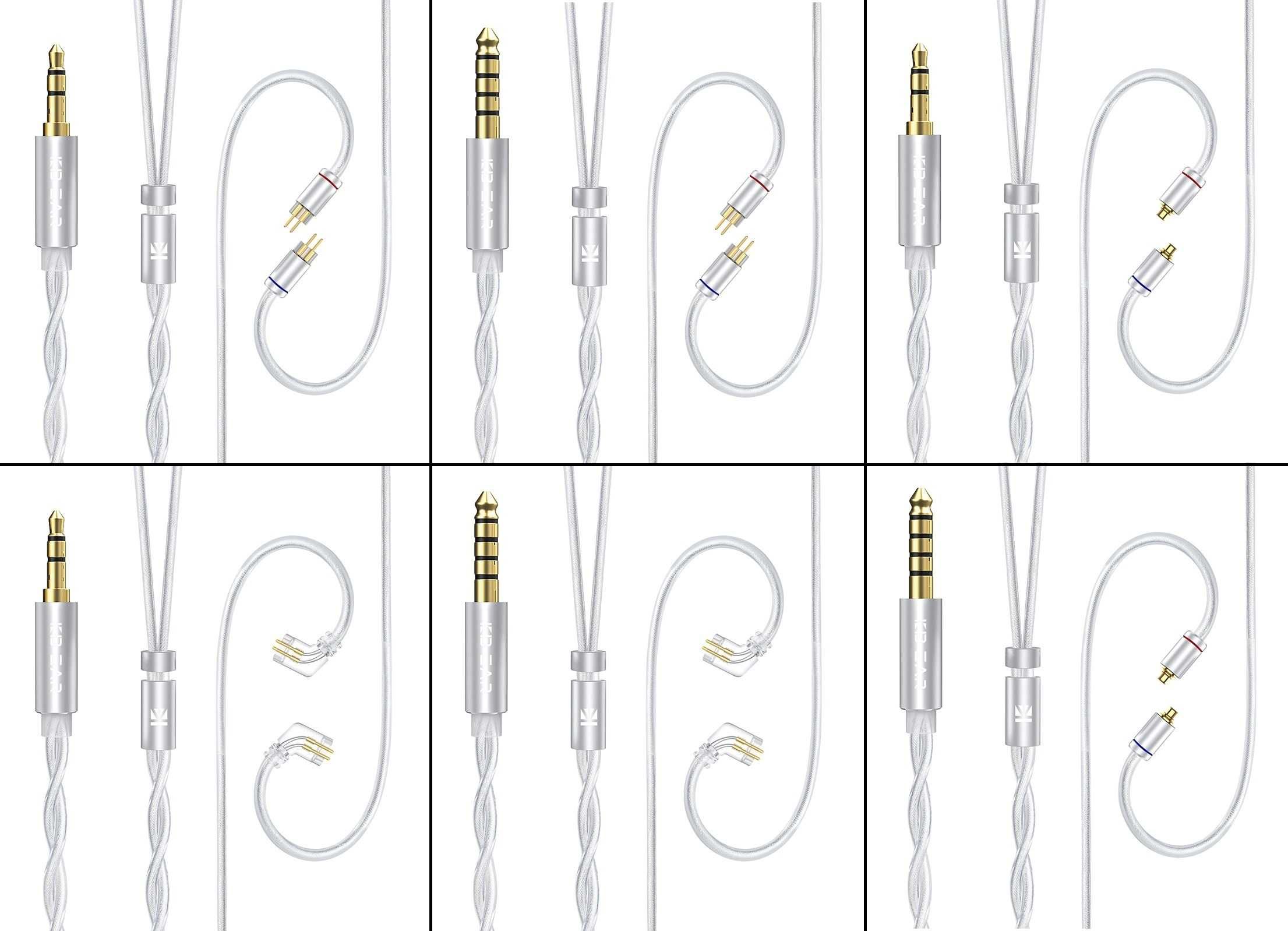 ⇒ KBEAR Glint (2Pin / QDC / MMCX) - сменный кабель для IEM's наушников