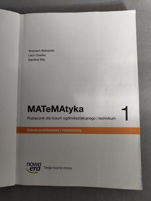 Podręcznik matematyka 1 dla LO i technikum nowa era