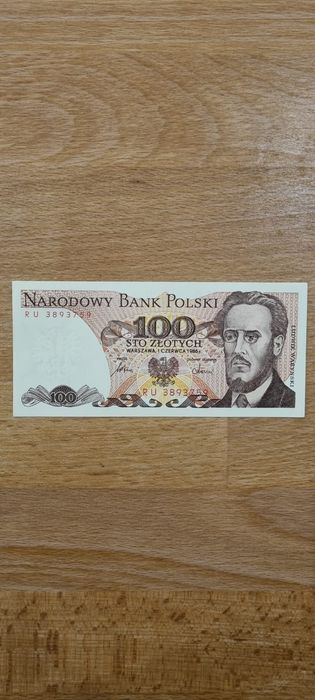 Banknoty PRL 100 złotych Seria GM , RU