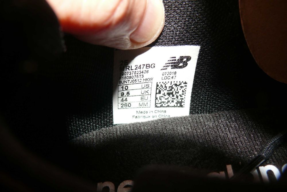 Buty męskie sportowe New Balance  MRL247BG  44 EU 28 CM czarne