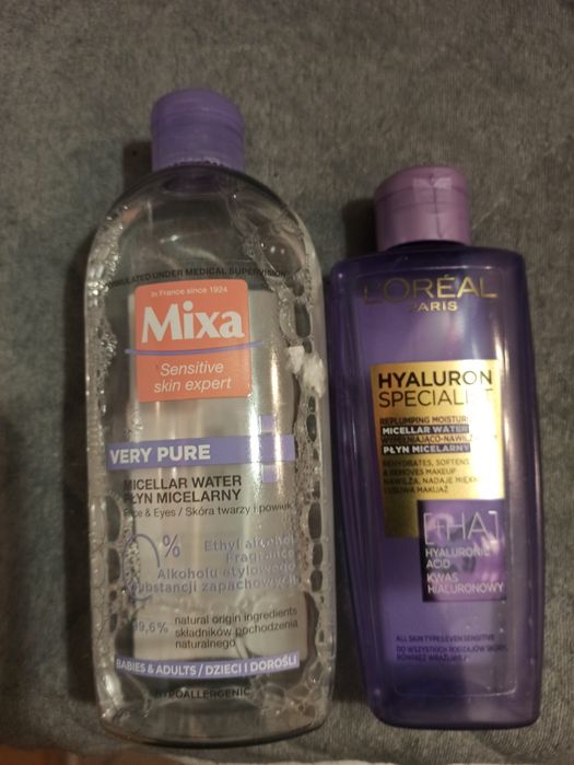 Płyny micelarnye Mixa i L'Oreal