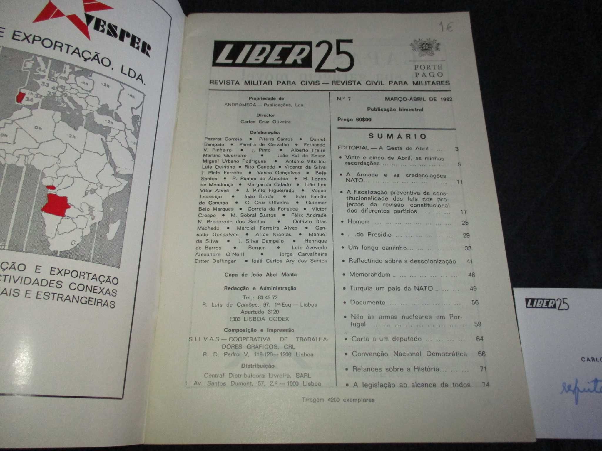 Liber 25 Revista Militar para Civis nº 7 Abril 1982