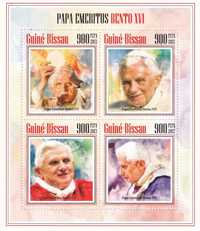 znaczki pocztowe - Gwinea Bissau 2013 kat.9€ - Benedykt, arkusz
