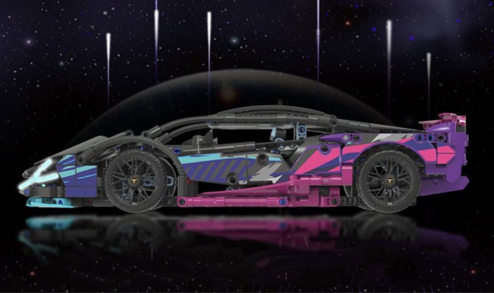 Контсруктор 1300дет спортивная машина 36*17см lego черная  technic