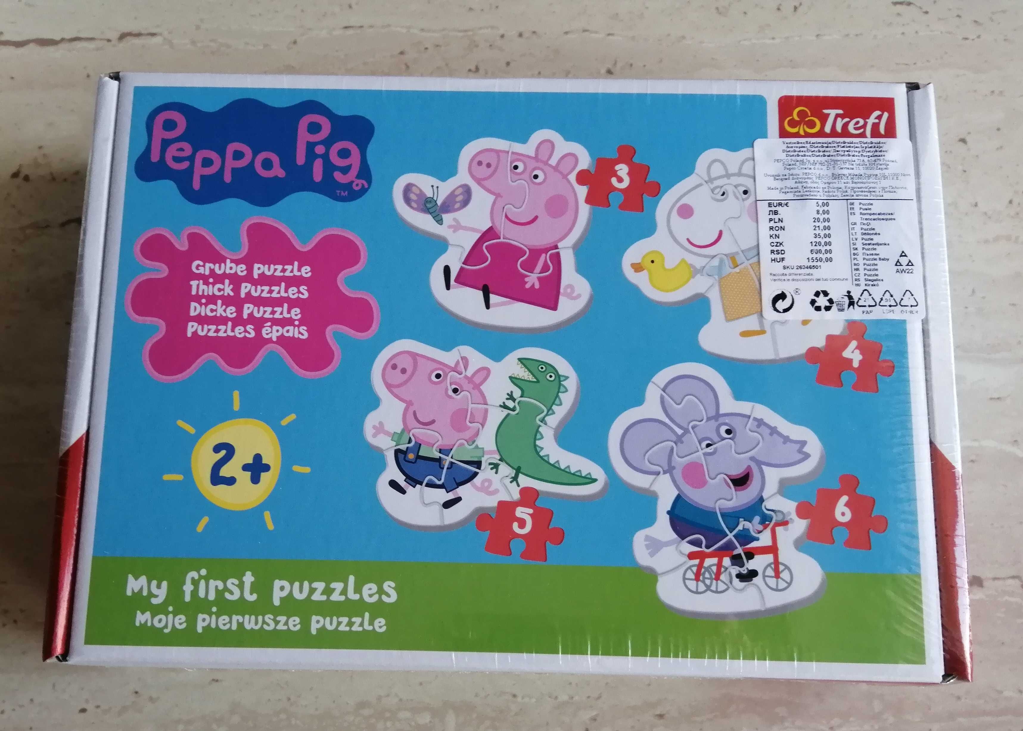 Peppa Pig, świnka Peppa - pierwsze puzzle