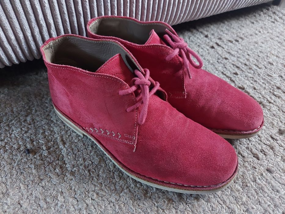 Botki/półbuty/sztyblety czerwone zamszowe męskie skóra Joop! 41