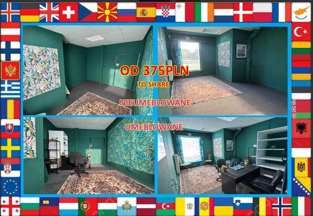 Lokal na  BIURO (Mokotów) to share   375 OD ZARAZ